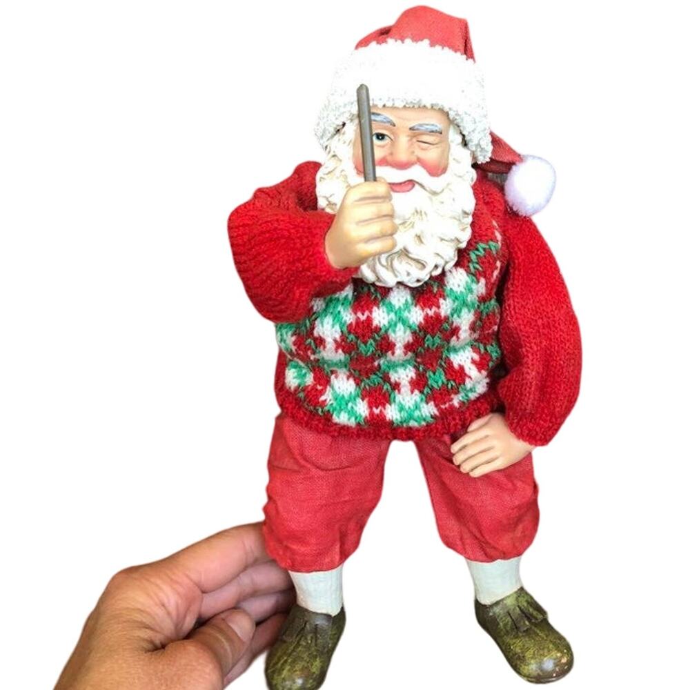 Possible Dreams Clothtique Christmas Santa On The Green Figure 10562 Vtg 97 READ